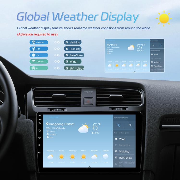 7 Inch 4+64G WiFi Version Dual Butt Universal Bluetooth Wireless Carplay Car Navigation Center Control, Standard, Standard+AHD+Mic