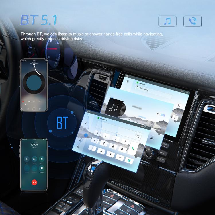 7 Inch 4+64G WiFi Version Dual Butt Universal Bluetooth Wireless Carplay Car Navigation Center Control, Standard, Standard+AHD+Mic