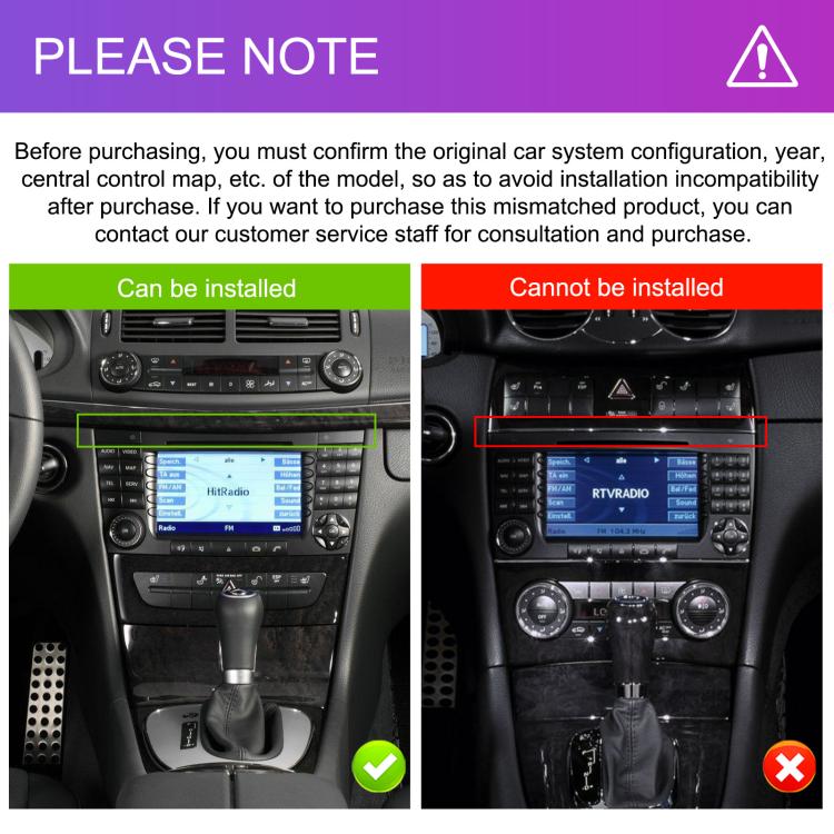 7 inch Horizontal Screen 2+64G Bluetooth Car Player Carplay Car Center Control Integrated Machine For Mercedes-Benz W211 / E200 / E220 / CLS350 / CLS500, Standard, Standard+AHD+Mic