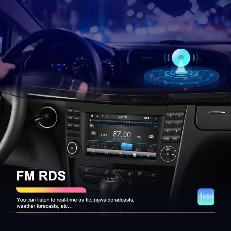 7 inch Horizontal Screen 2+64G Bluetooth Car Player Carplay Car Center Control Integrated Machine For Mercedes-Benz W211 / E200 / E220 / CLS350 / CLS500, Standard, Standard+AHD+Mic