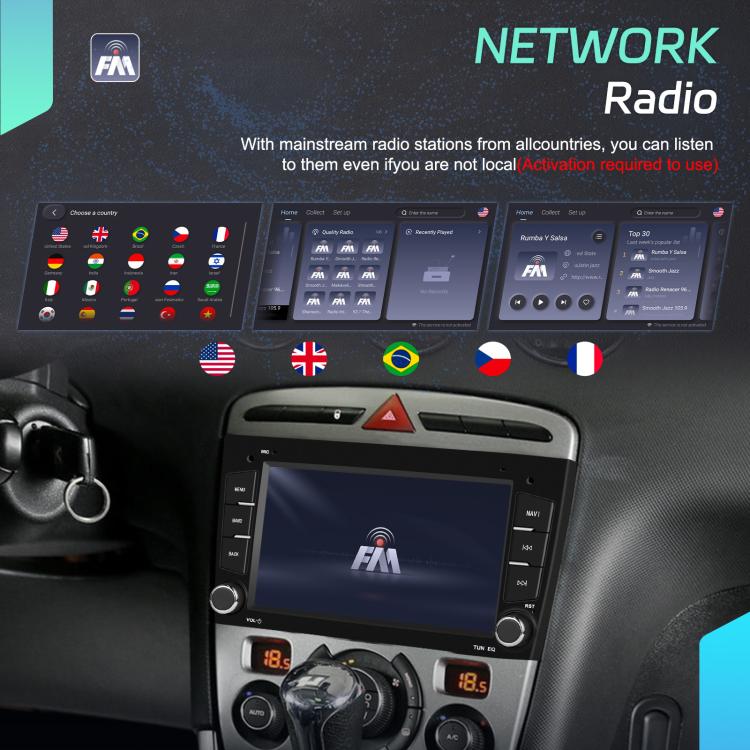 For Peugeot 408 7 inch Horizontal Screen Carplay Car Player Car Navigation Center Control, Standard, Standard+AHD