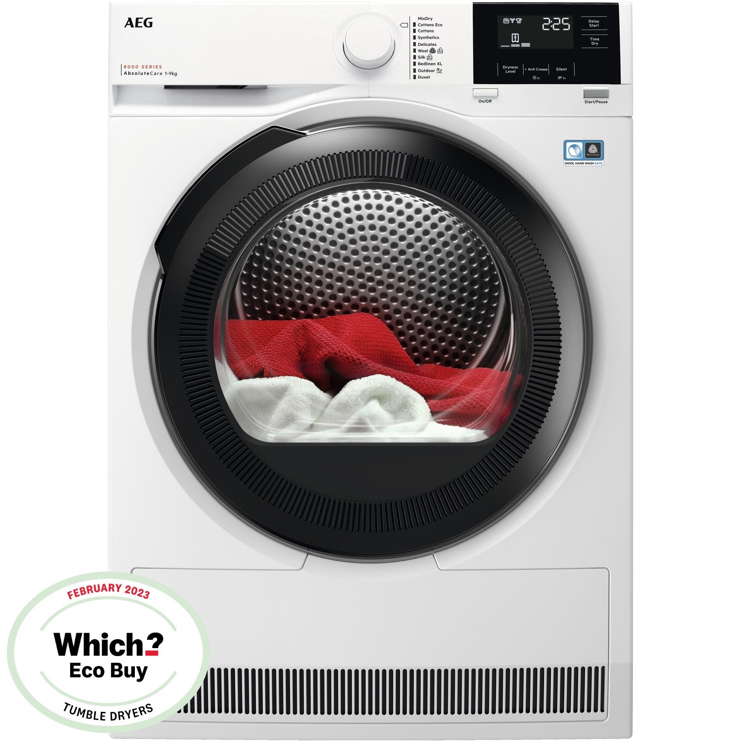 AEG SensiDry Technology 9Kg Heat Pump Tumble Dryer - White