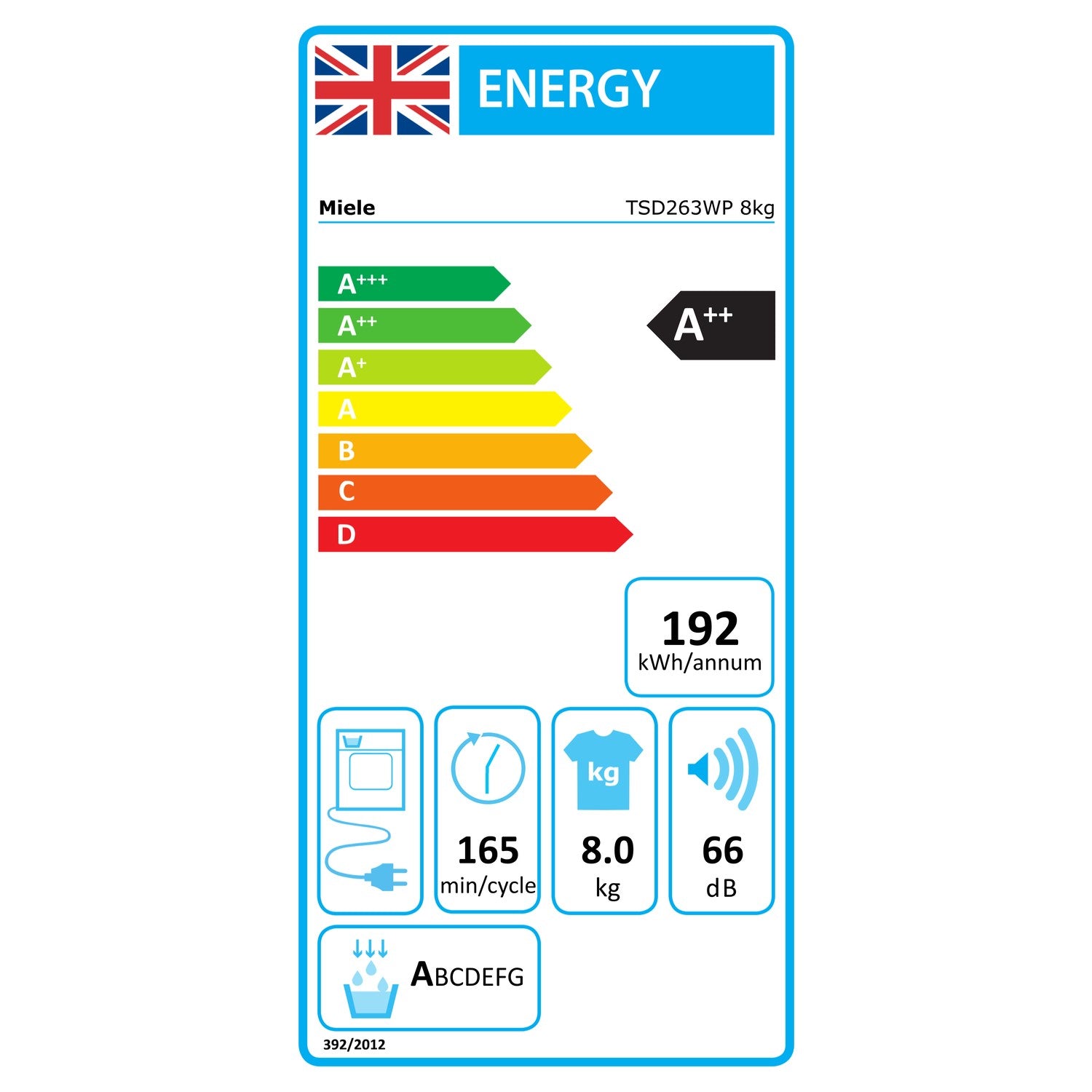 Miele 8kg Freestanding Heat Pump Tumble Dryer - White