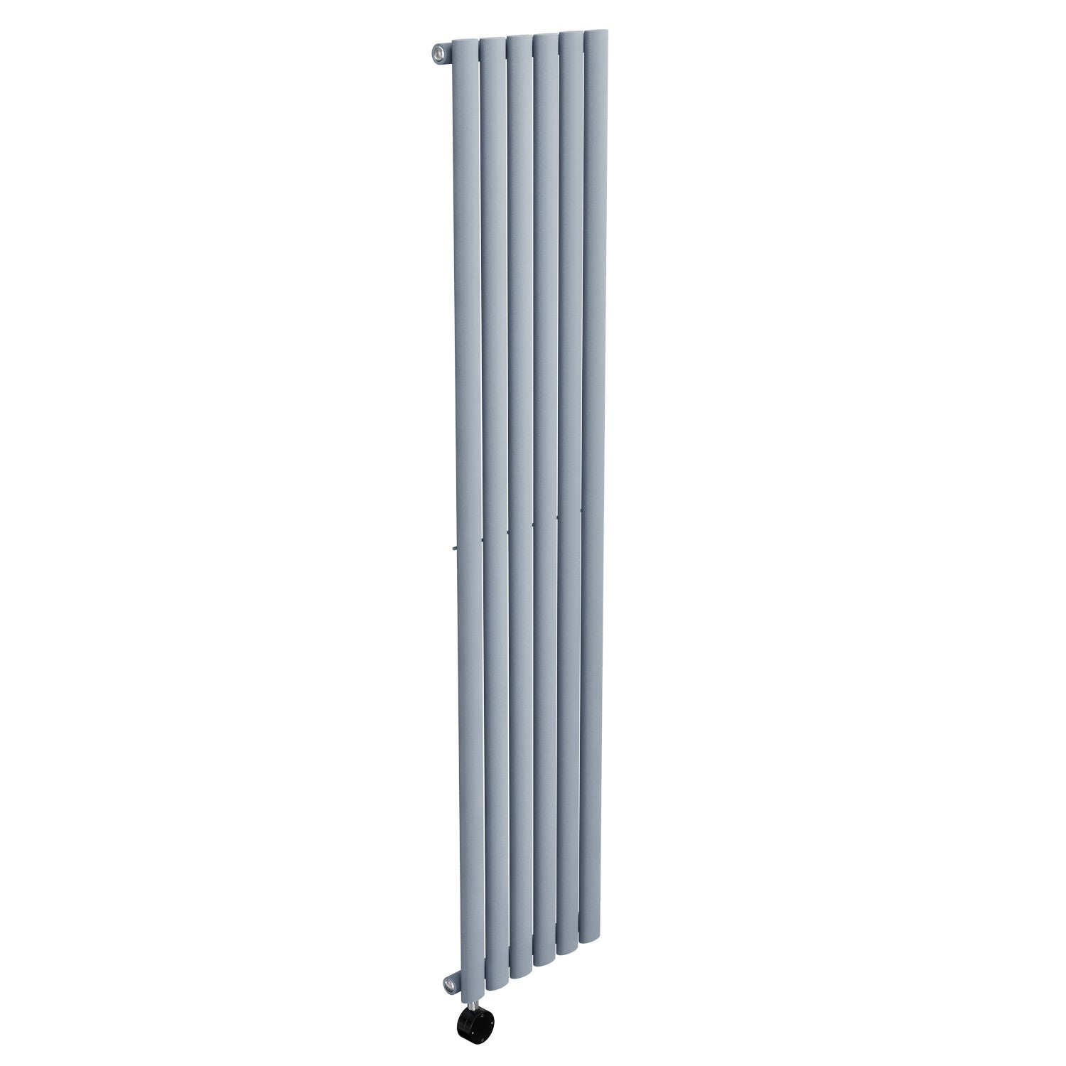 Light Grey Electric Vertical Designer Radiator 1kW with Wifi Thermostat - H1600xW354mm - IPX4 Bathroom Safe
