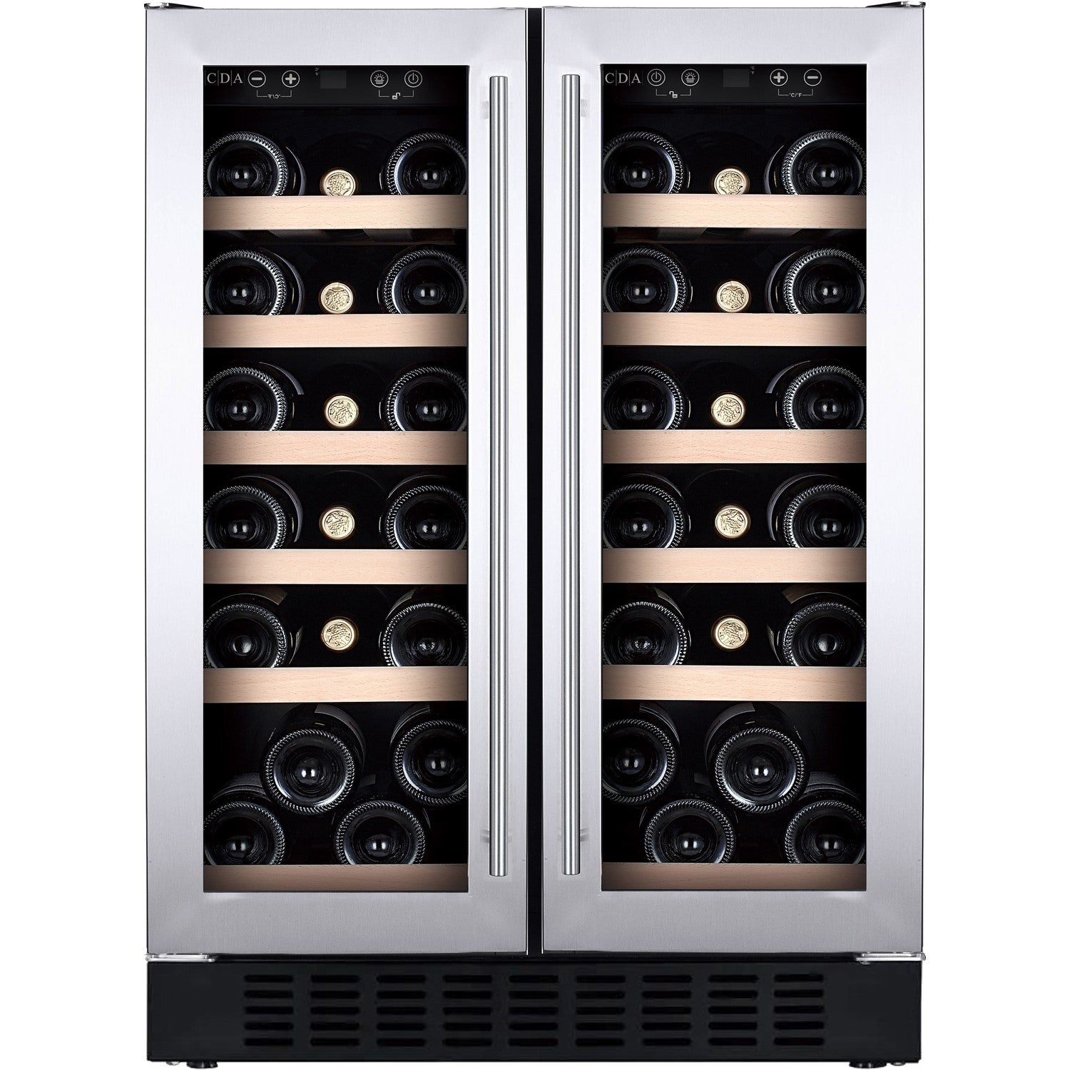 Refurbished CDA WCCFO622SS Freestanding 38 Bottle Dual Zone Under Counter Wine Cooler Stainless Steel 