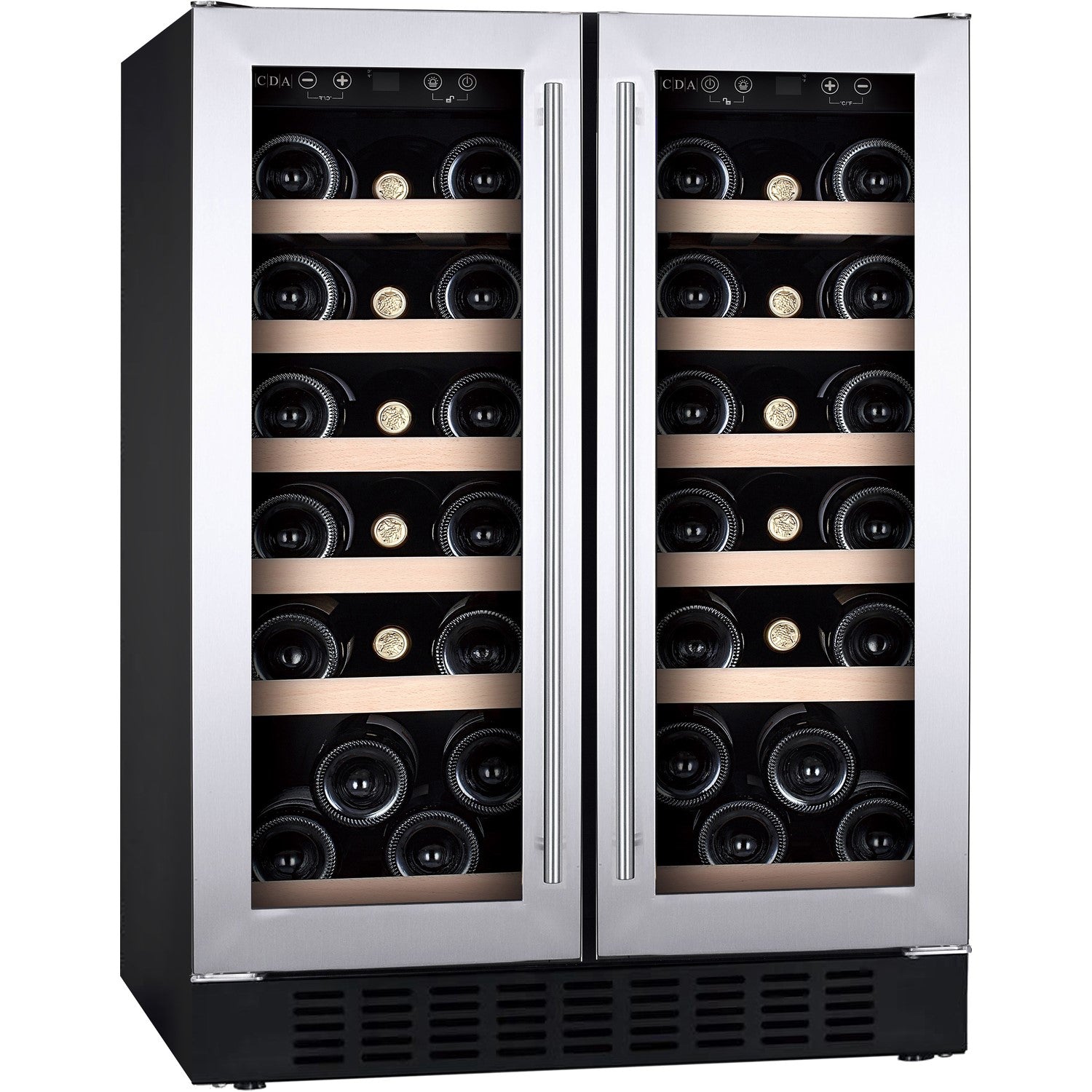 Refurbished CDA WCCFO622SS Integrated 38 Bottle Dual Zone Under Counter Wine Cooler Stainless Steel 