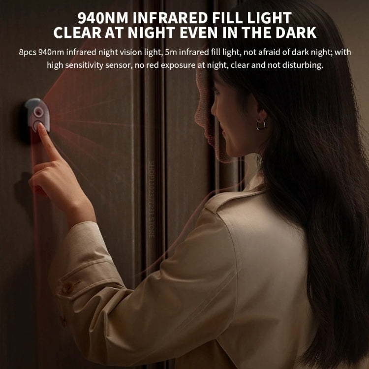 Xiaomi Smart Cat Eye 2 HDR 5 inch 3MP HD Camera 180 Degree Wide Angle Lens 940nm Infrared Night Vision Intercom Doorbell