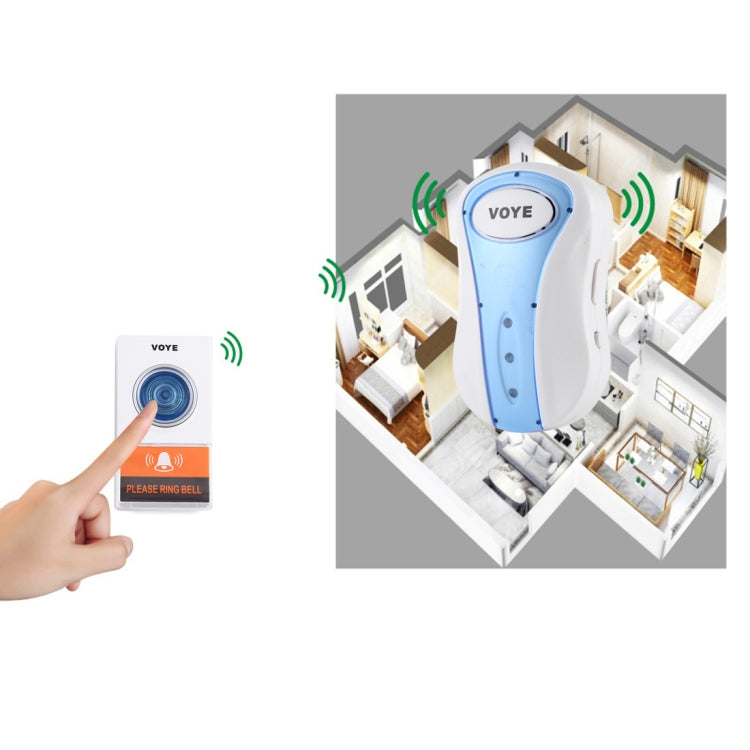 VOYE V008A Home Music Remote Control Wireless Doorbell with 38 Polyphony Sounds, US Plug, V008A