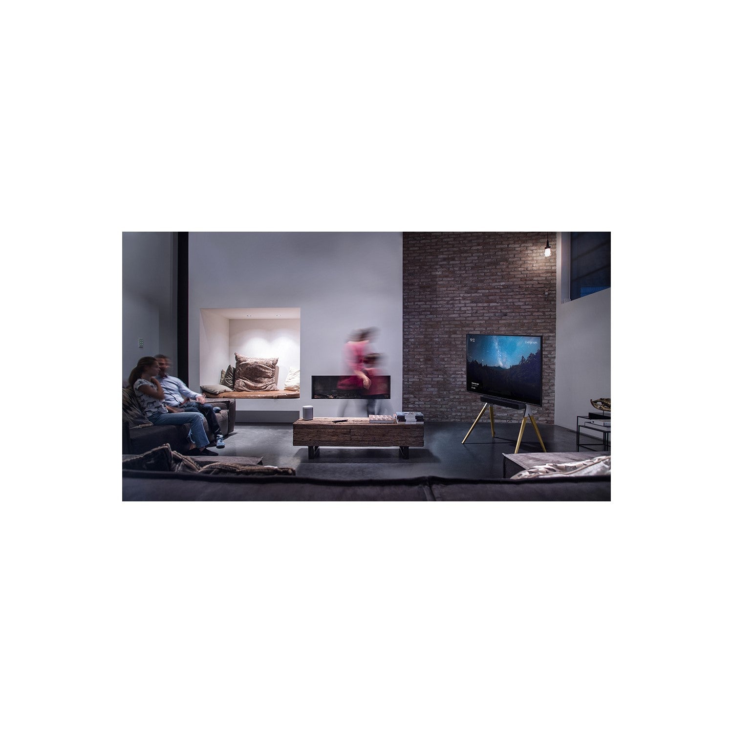 Universal TV Stand with Soundbar Holder in Light Wood - TV's up to 70