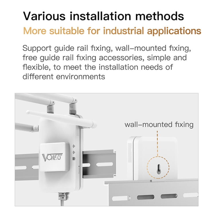 VONETS VAR1200-H 1200Mbps Wireless Bridge External Antenna Dual-Band WiFi Repeater, With 4 Antennas + DC Adapter Set, VAR1200-H With 4 Antennas + DC Adapter Set