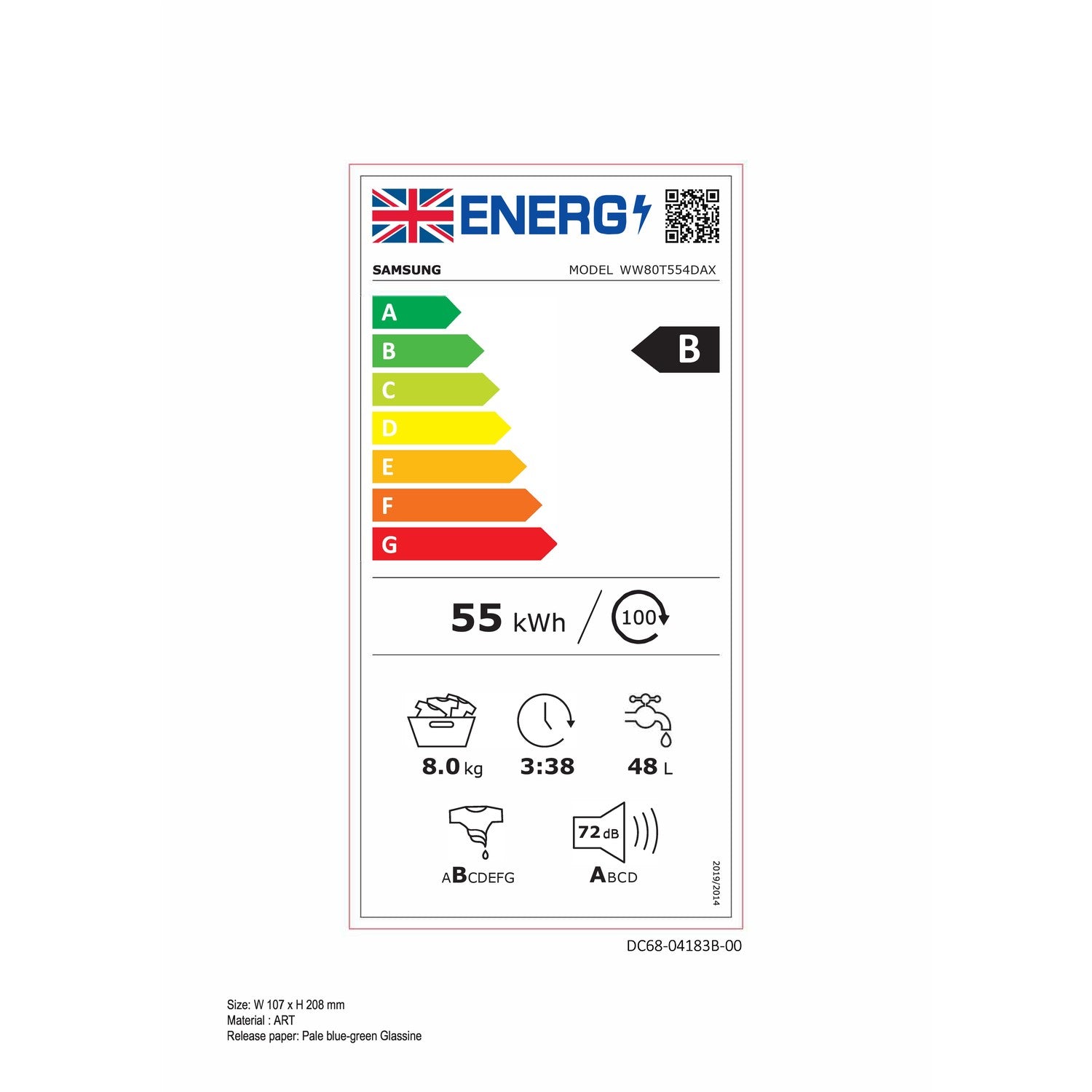 Samsung Series 5+ ecoBubble 8kg 1400 Spin Freestanding Washing Machine - Graphite