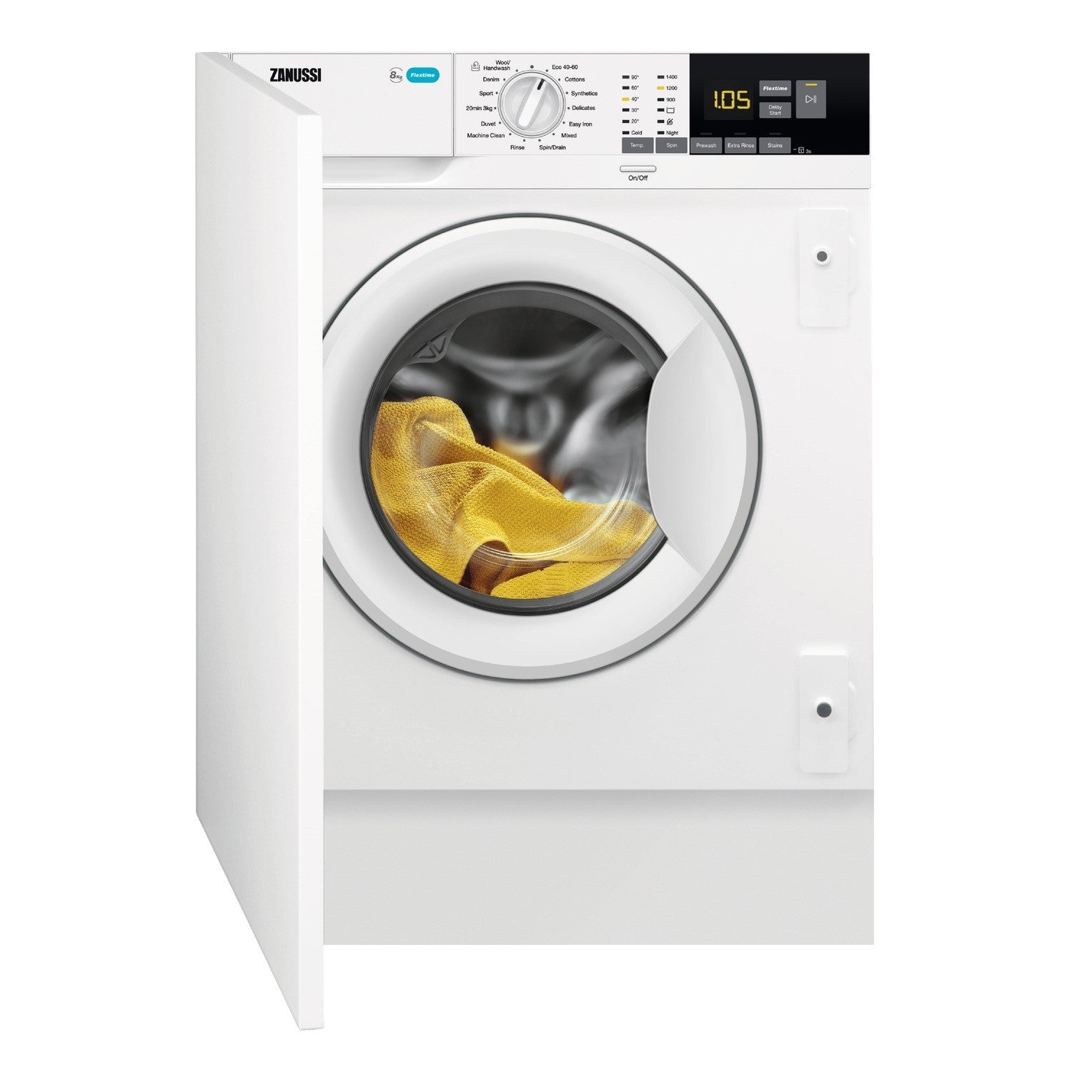 Zanussi 8kg 1400rpm Integrated Washing Machine - White