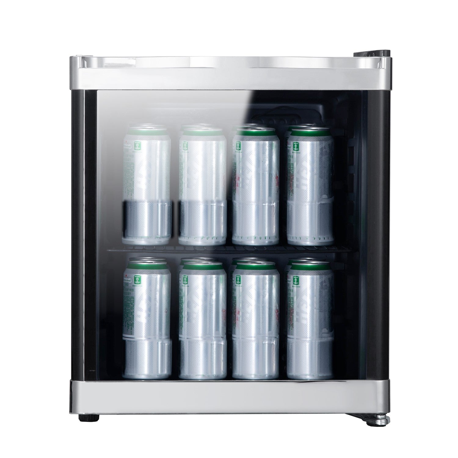 electriQ 48 Litre Drinks Fridge - Black with Chrome Strips