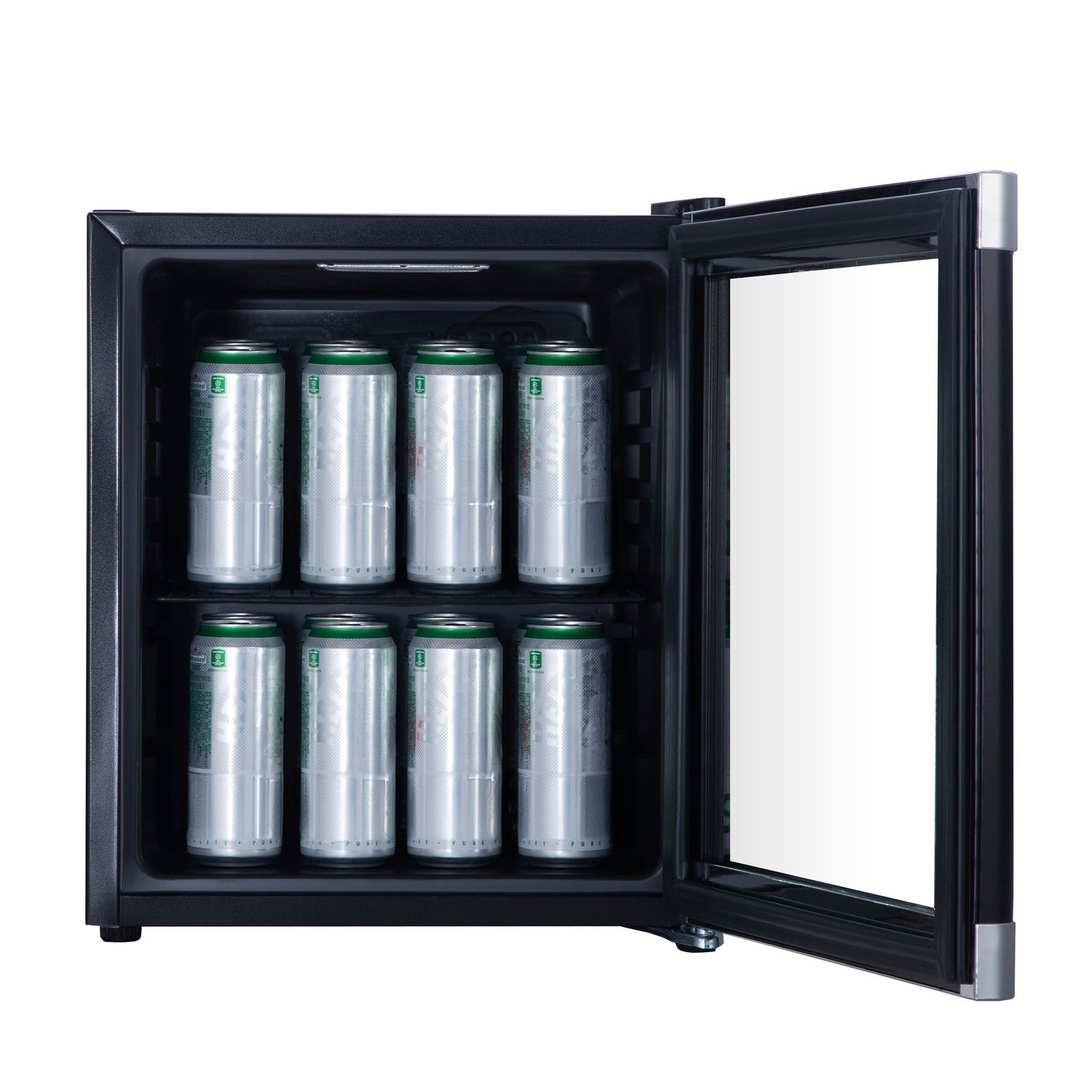 electriQ 48 Litre Drinks Fridge - Black with Chrome Strips