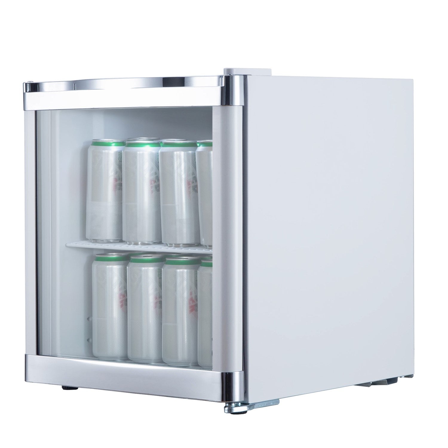 electriQ 48 Litre Drinks Fridge - White with Chrome Strips