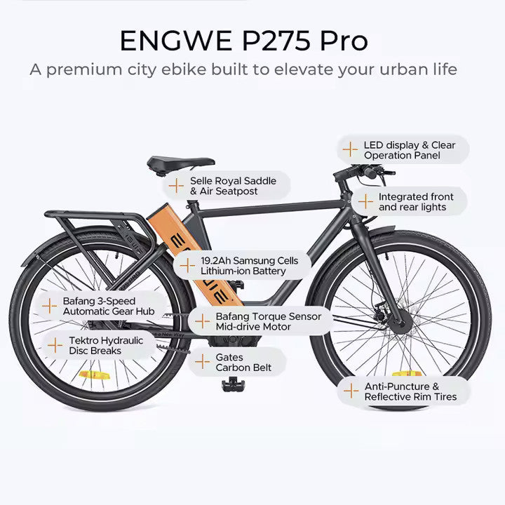 P275 PRO Electric Bike – 250W Motor – ENGWE EU E-Bike